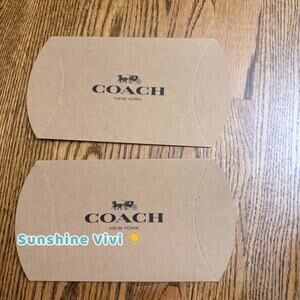 NEW 2pcs Coach Small Pillow Gift Box 6.5"x 5.25"x 1.75" Scarf Brown